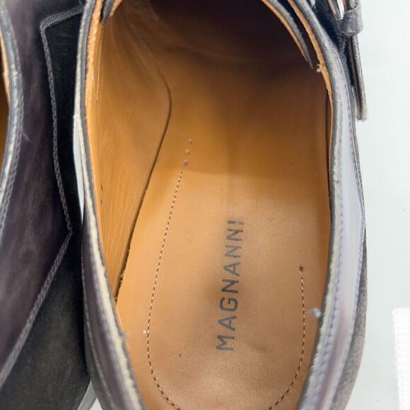 Magnanni Men's Oxford Size 41 8 Gray Nubuck Leather Single Monk Strap Dress Shoe - Picture 6 of 12